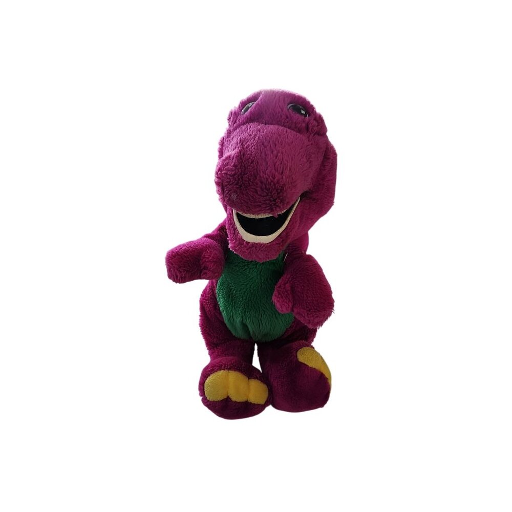 Vintage Barney Plush Toy Dinosaur Stuffed Animal 1992 Purple Green 16"
